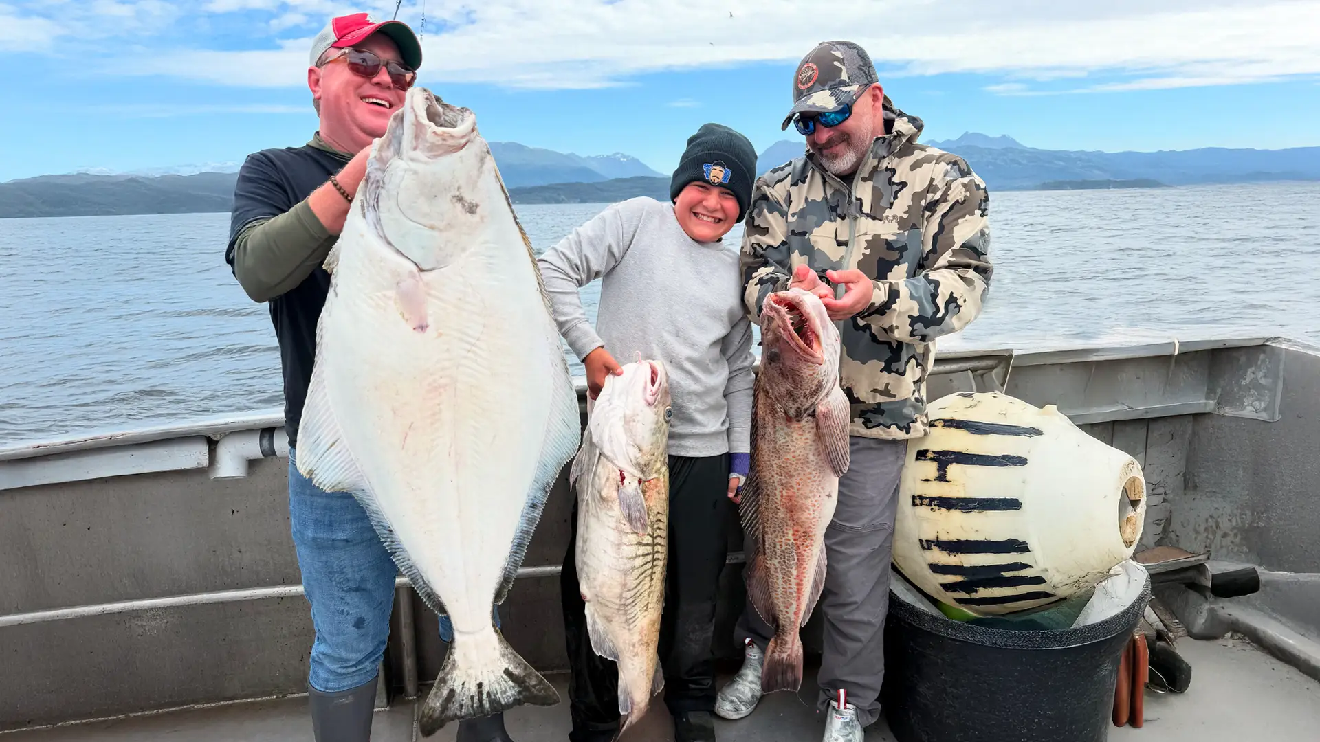 Kodiak Island halibut fishing at Larsen Bay, Alaska.