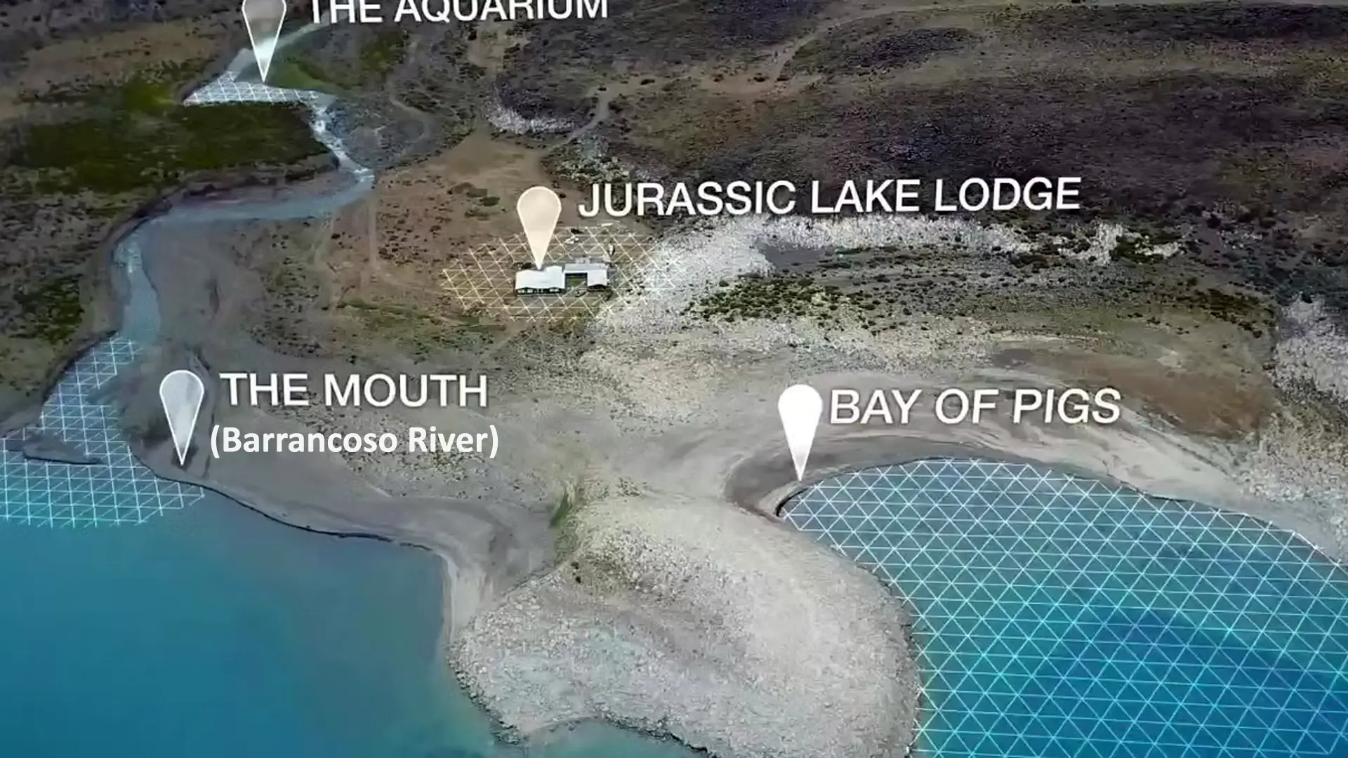 Angler in Blue Hooded Coat Kneeling with Huge Rainbow