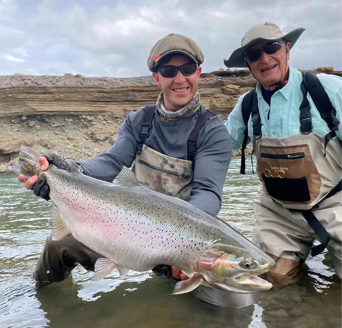 Kirk Chiapella with a beautiful Jurassic Lake rainbow trout during our Fishing with Larry 2025 Hosted Week.