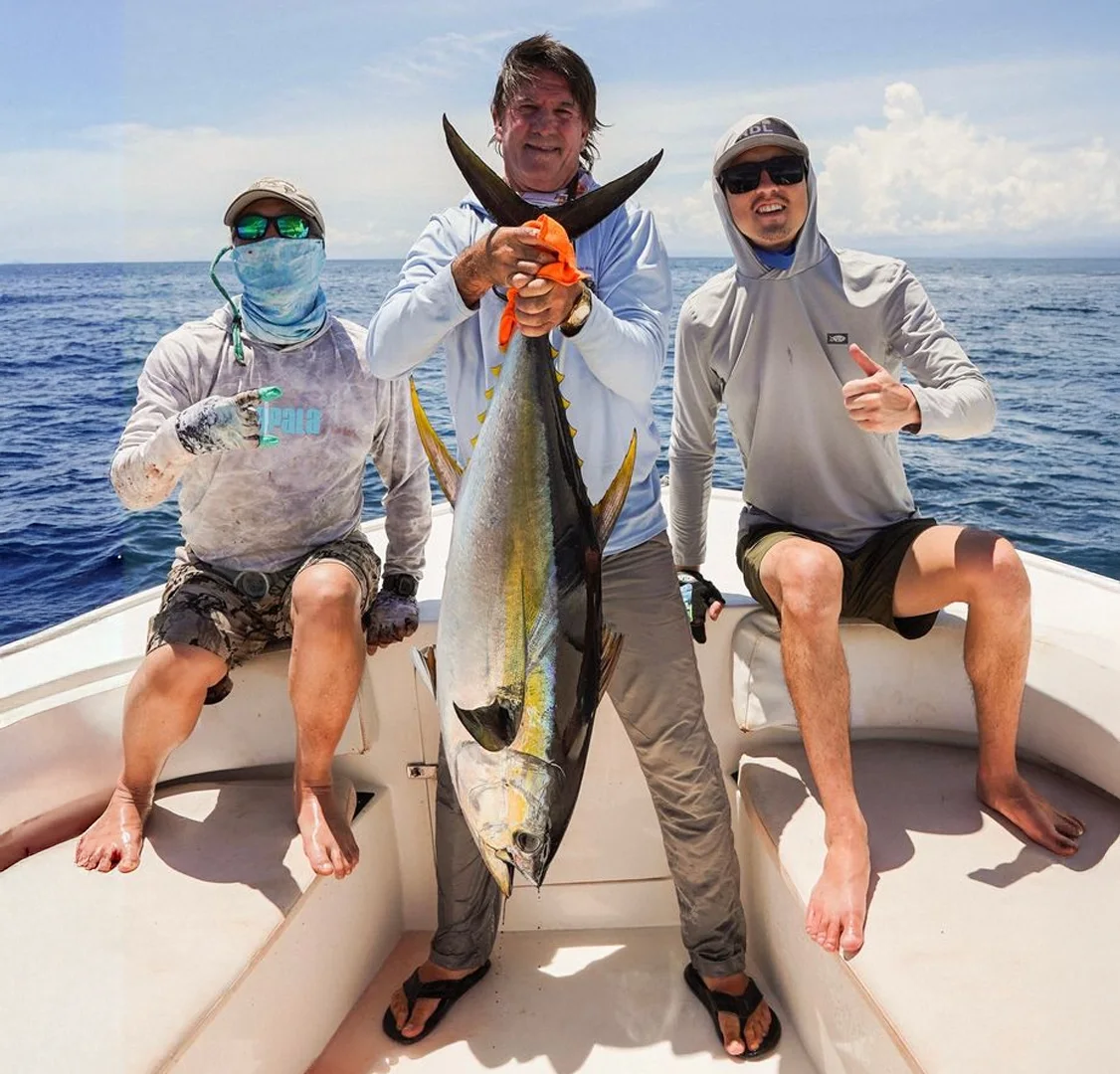 Brad Staples Host Brad Staples with a Yellowfin Tuna during his 2026 hosted week at Bahia Solano.