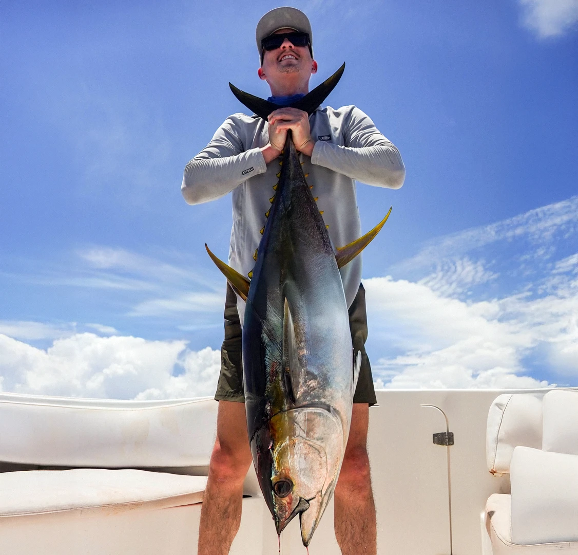 Torsten with Yellowfin Tuna Yellowfin tuna fishing was hot during our 2026 hosted week at Bahia Solano.