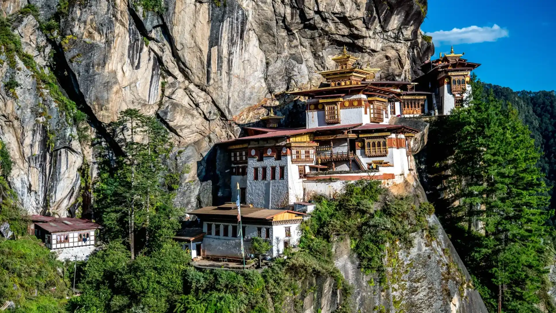 The Manas River Lodge package includes a scenic day hike at Tiger's Nest Monastery.