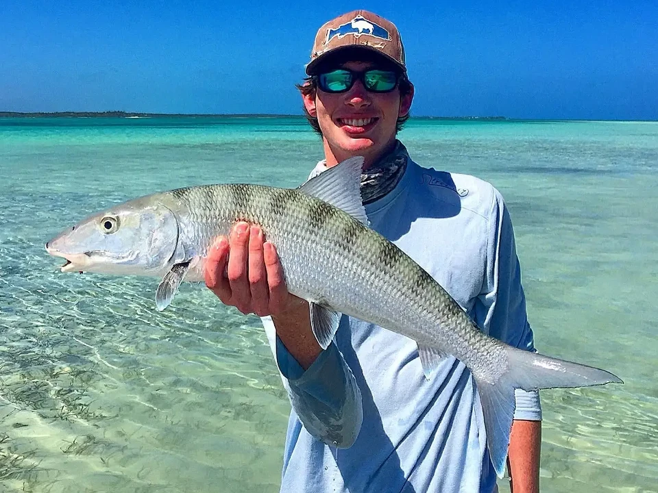 Bonefishing at Swain's Cay Lodge in The Bahamas.