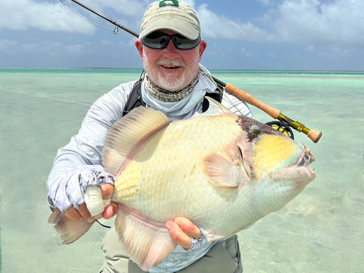 Jack with Christmas Island Triggerfish Triggerfishing at The Villages in Christmas Island