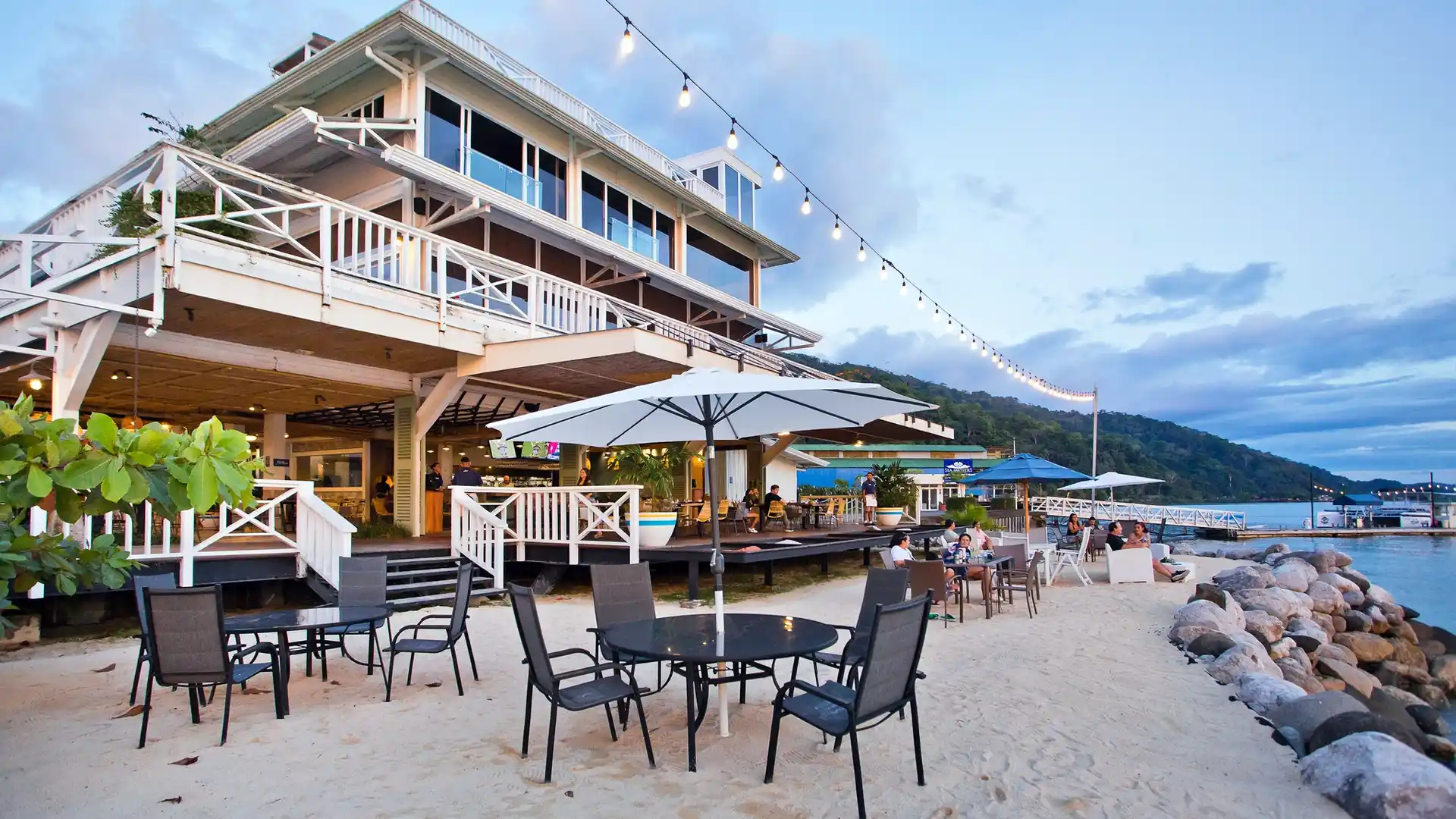 Beachfront view at Amaka Ocean Living Lodge in Golfito, Costa Rica
