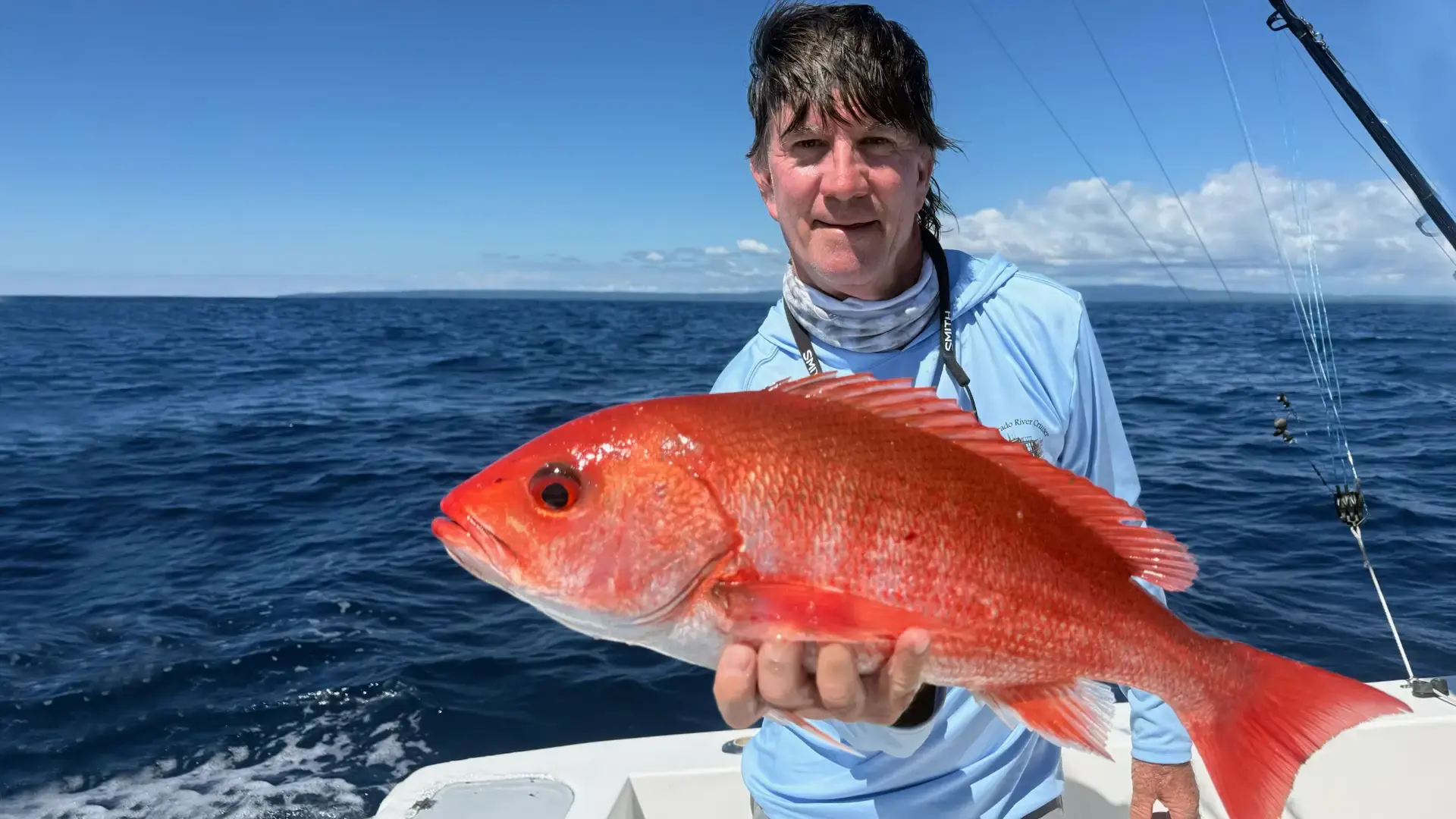 Brad Staples at Bahia Golfito Marina in Costa Rica with a red snapper.