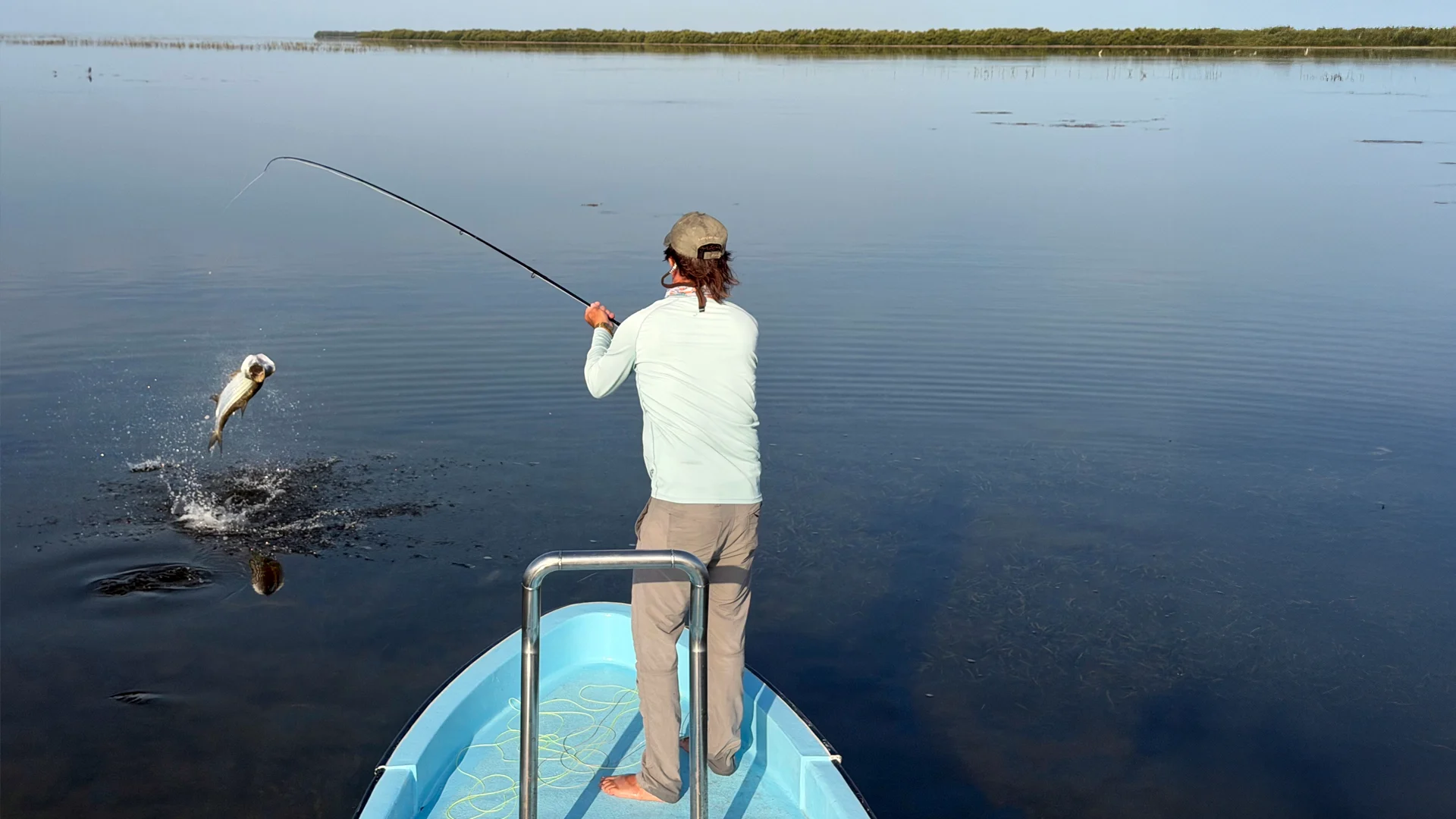 Holbox Island tarpon fishing for baby and juvenile size tarpon with  Isla Holbox Tarpon Club in Mexico.