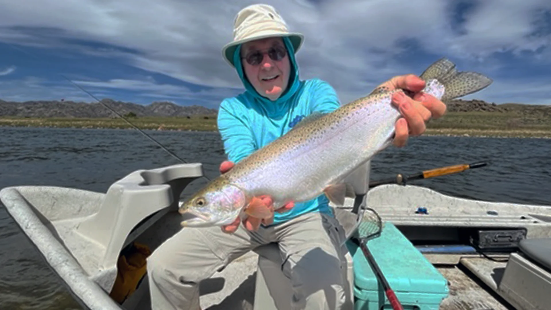 Fly fishing Wyoming's North Platte River for big rainbow trout - our outfitter has exclusive access to private waters.